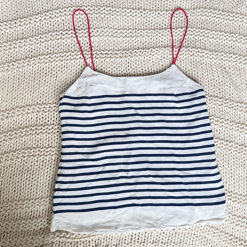 Banana Republic Women's Spaghetti Strap Tank Top Striped Print Size 0